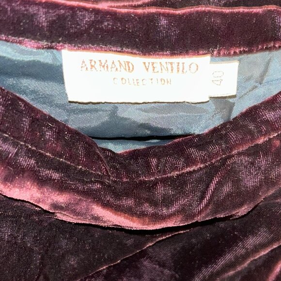 Armand Ventilo Collection purple gold embellsihed beaded velvet maxi skirt 40 - Picture 2 of 6